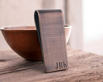 Personalized Copper Money Clip: Custom Handwriting Engraved Wallet