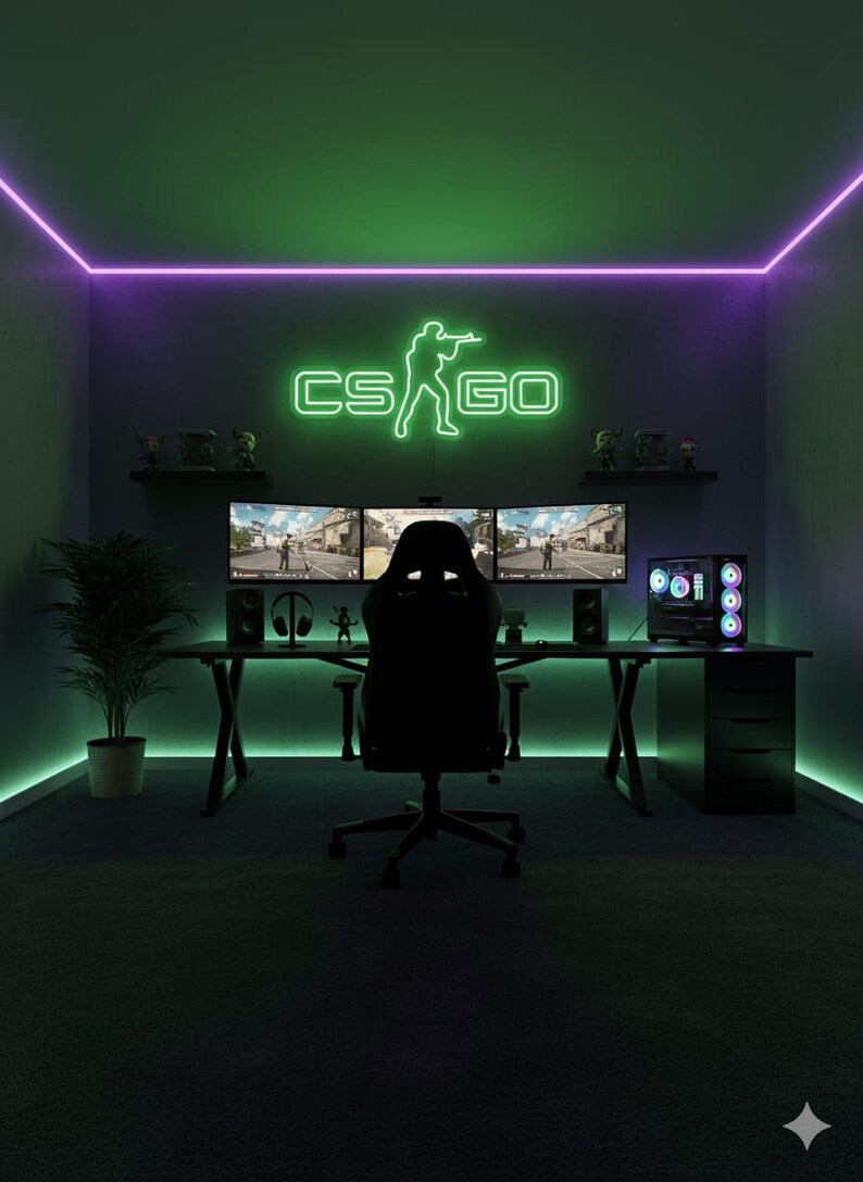 Custom CSGO Neon Sign: Personalized LED Game Room Decor - Etsy