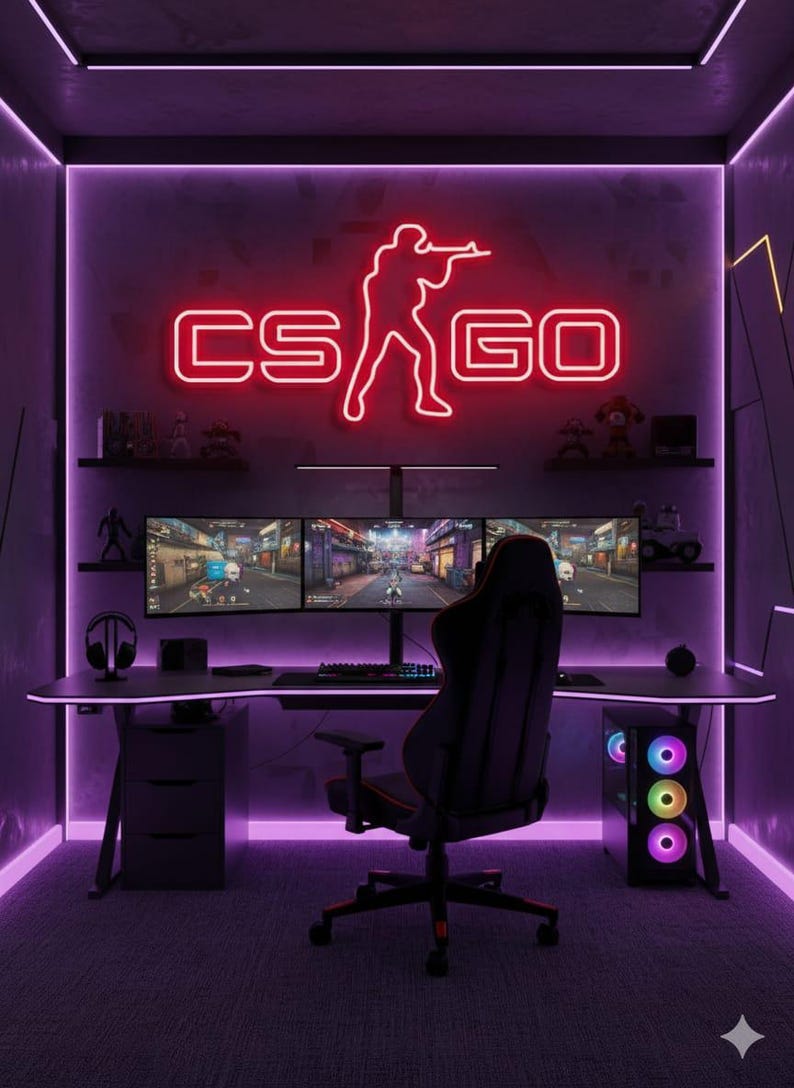 Custom CSGO Neon Sign: Personalized LED Game Room Decor - Etsy