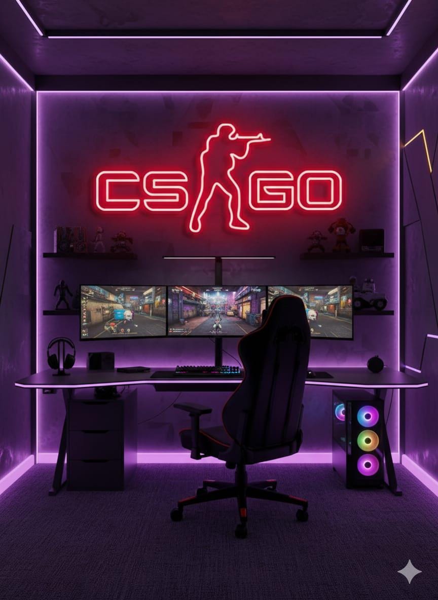 Custom CSGO Neon Sign: Personalized LED Game Room Decor - Etsy