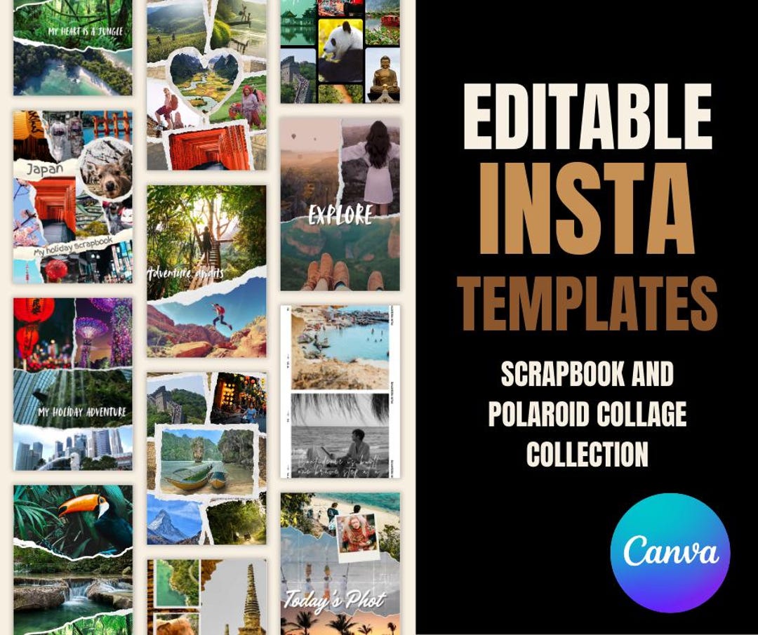 Instagram Collage Templates 50 Editable Canva Layouts (digital