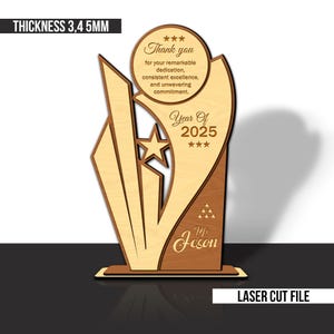 Award Trophäe Laser Cut Files: Holz & Plexiglas SVG Pack (Digitaler Download)