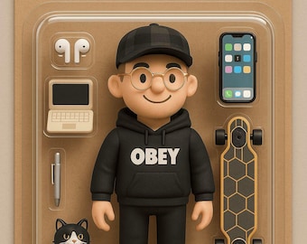 Aangepaste 3D-cartoonactiefiguur: gepersonaliseerd digitaal verzamelobject (digitale download)