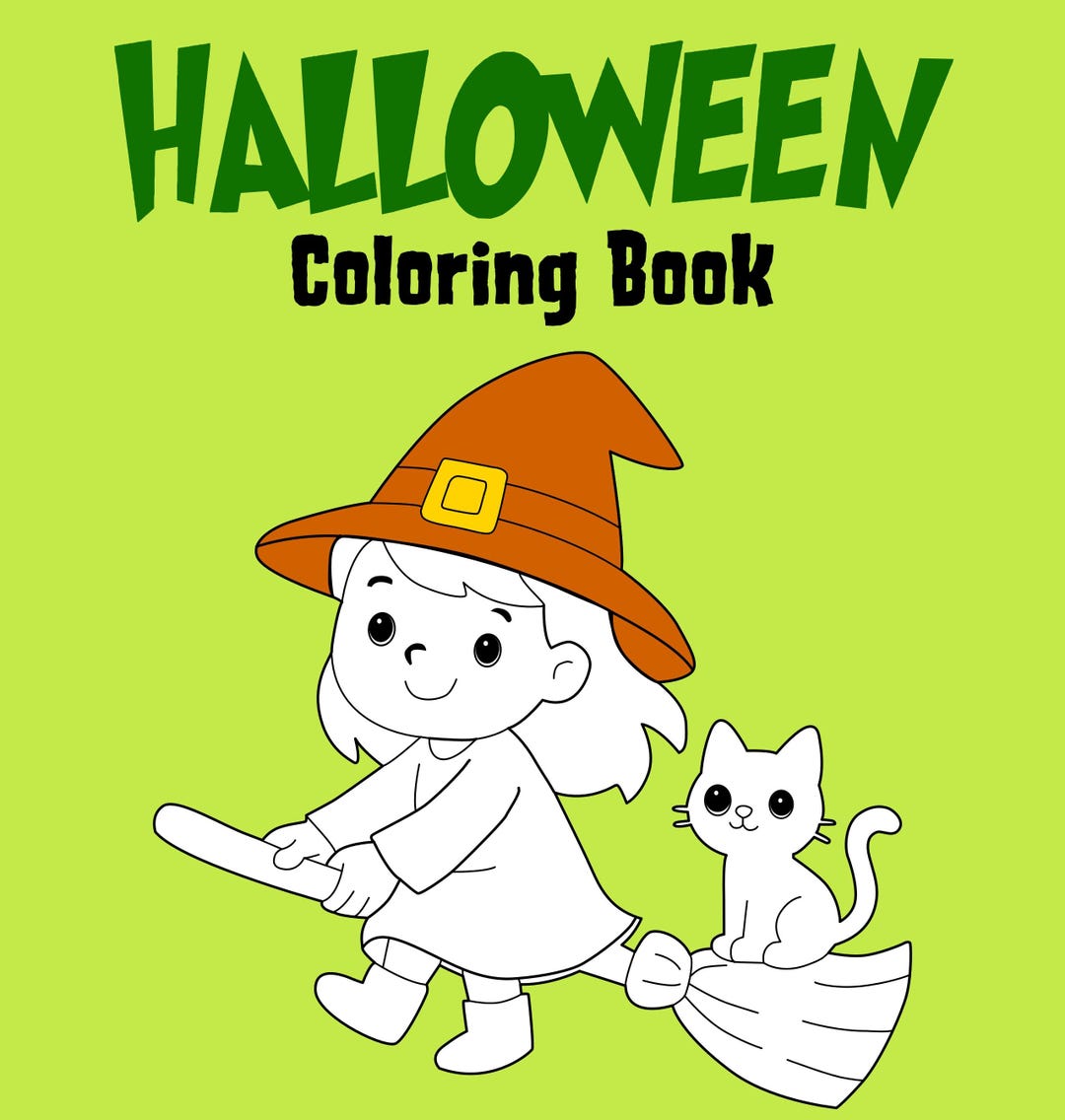 Spooky Halloween Coloring Book for Kids: Fun Activity (printable PDF ...