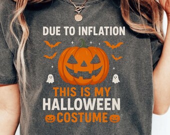 Debido a la inflación, este es mi disfraz de Halloween PNG, diseño divertido de camiseta de Halloween, broma de disfraz barata, archivo de sublimación de descarga digital