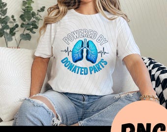 Camiseta sin mangas divertida sobre trasplante de pulmón con partes donadas (PNG)