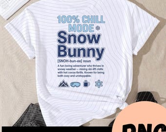 Conejito de nieve divertido estampado digital de invierno / Camiseta PNG