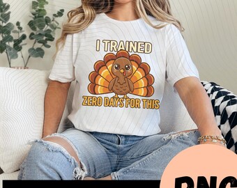 Entrené Zero Days para este pavo. Divertido PNG de Acción de Gracias.