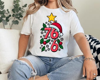 PNG de bastón de caramelo con árbol de Navidad (67), diseño de camiseta con meme navideño "Seis y siete", regalo de broma "Comí nueve", descarga digital, archivo para sublimación