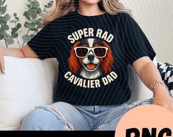 Papá Cavalier Súper Genial PNG, Divertido Perro King Charles Spaniel, Regalo para Papá de Mascotas