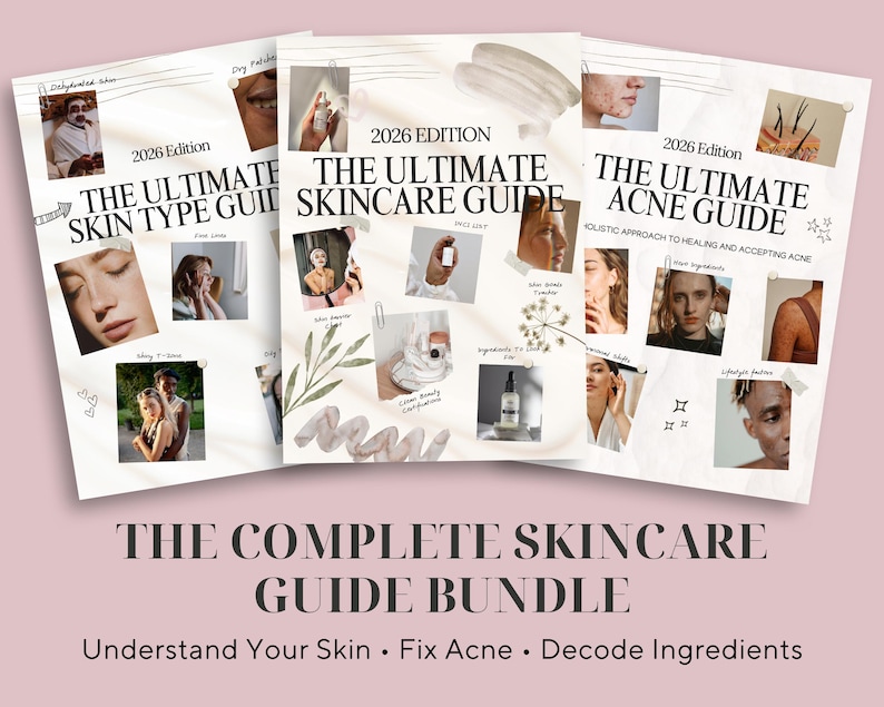 Skincare Guide Bundle | Skin Type, Ingredients, Acne (digital Download ...