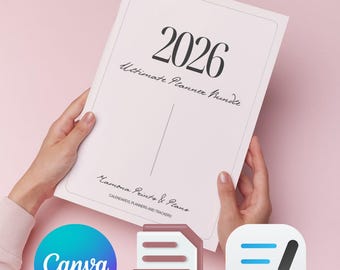 2026 Life Planner Bundle | Printable Organizer (PDF, Canva, Goodnotes)