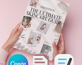 2026 Skincare Guide: A-Z Ingredients, Routine Planner (Canva, PDF, Goodnotes Compatible)