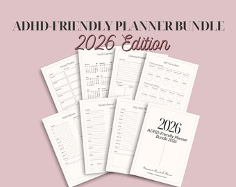 Pacchetto ADHD Planner 2026 / Organizzatore Neurodivergente (download digitale)
