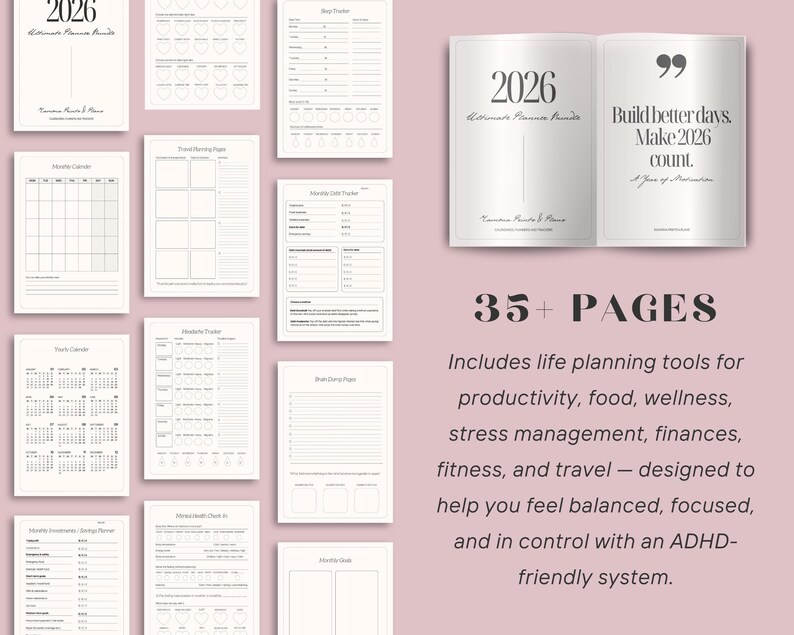 ADHD Planner Bundle 2026 | Neurodivergent Organizer (digital Download ...