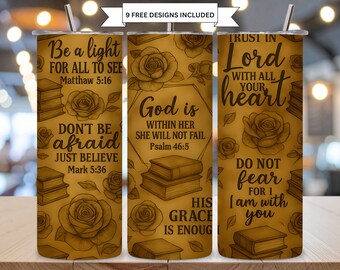 Christian Bible Verse Tumbler Wrap Floral Rustic Religious 20oz Skinny, God is Within Her PNG