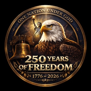 250 Jahre Freiheit PNG, Vaterländischer Adler Christliches Design, Amerika 1776 2026 Shirt Grafik, Eine Nation unter Gott PNG