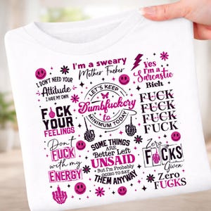 Sweary Quotes Sarcastic Sublimation PNG Zero Fucks Given Explicit Attitude Funny Sassy Shirt Design