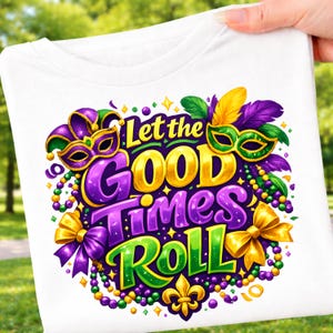 Mardi Gras Coquette PNG, Brushstroke Carnival Let the Good Times Roll
