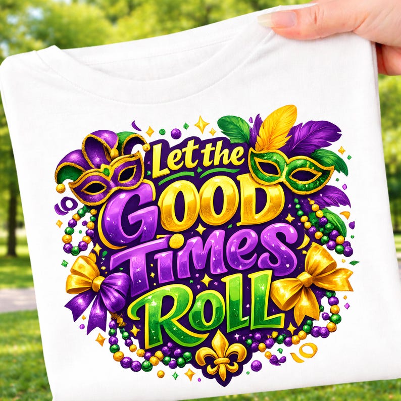 Mardi Gras Coquette PNG, Brushstroke Carnival Let the Good Times Roll