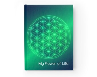 Flower of Life Journal | Sacred Geometry Notebook, Green Spiritual Design