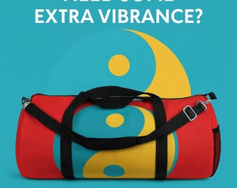 Yin-Yang Duffel Bag: Vibrant Polyester Gym & Travel Bag