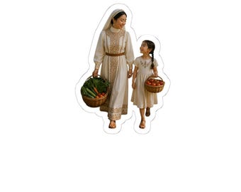 Mother and Daughter Farmers Market Sticker | Kiss-Cut Sticker