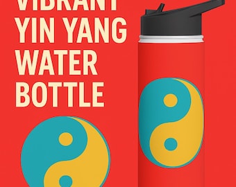 Vibrant Yin-Yang Water Bottle | Bold Eco-Friendly Hydration for Fitness, Yoga, and Travel