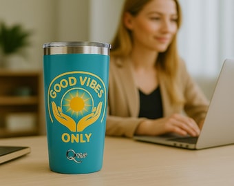 QA369 Good Vibes Only Tumbler 20oz | Stainless Steel Drinkware