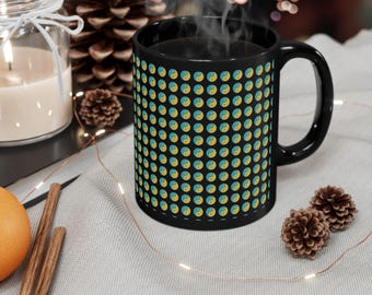 Yin Yang Patterned Black Coffee Mug: Artful Drinkware