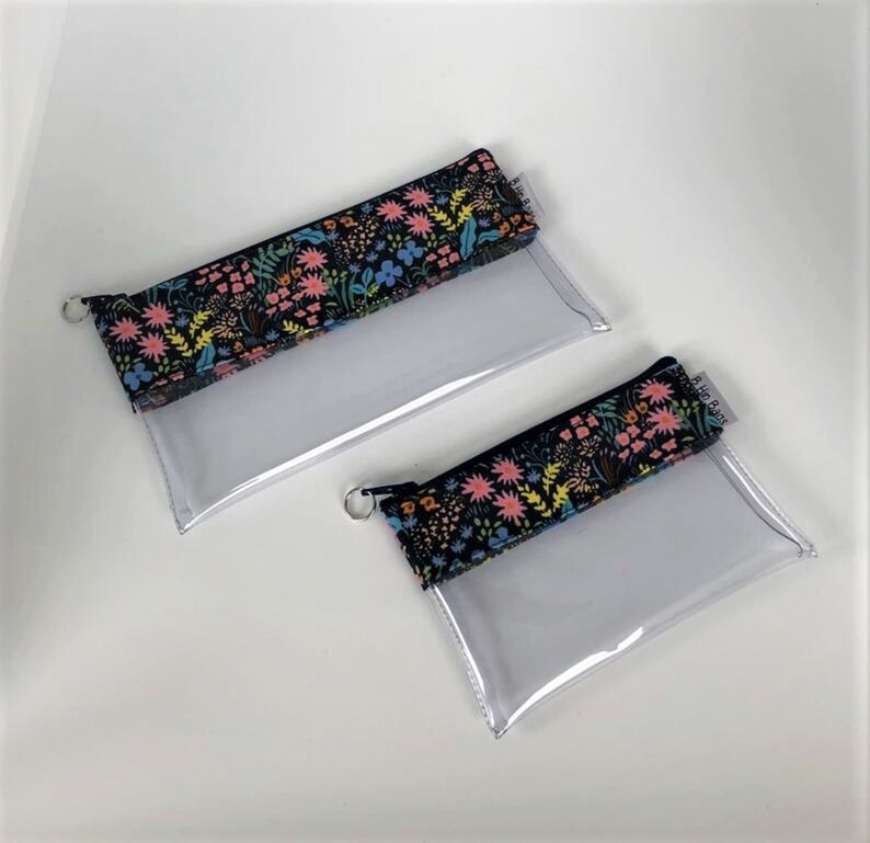 Clear Vinyl Wallet Organizer Mask Bag Boho Rifle Paper Co Etsy