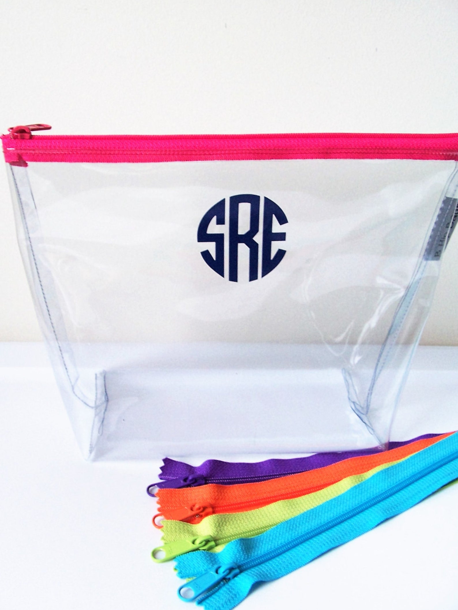 Travel Bag Set Clear Vinyl Monogram Lilly Pulitzer Zipper Etsy