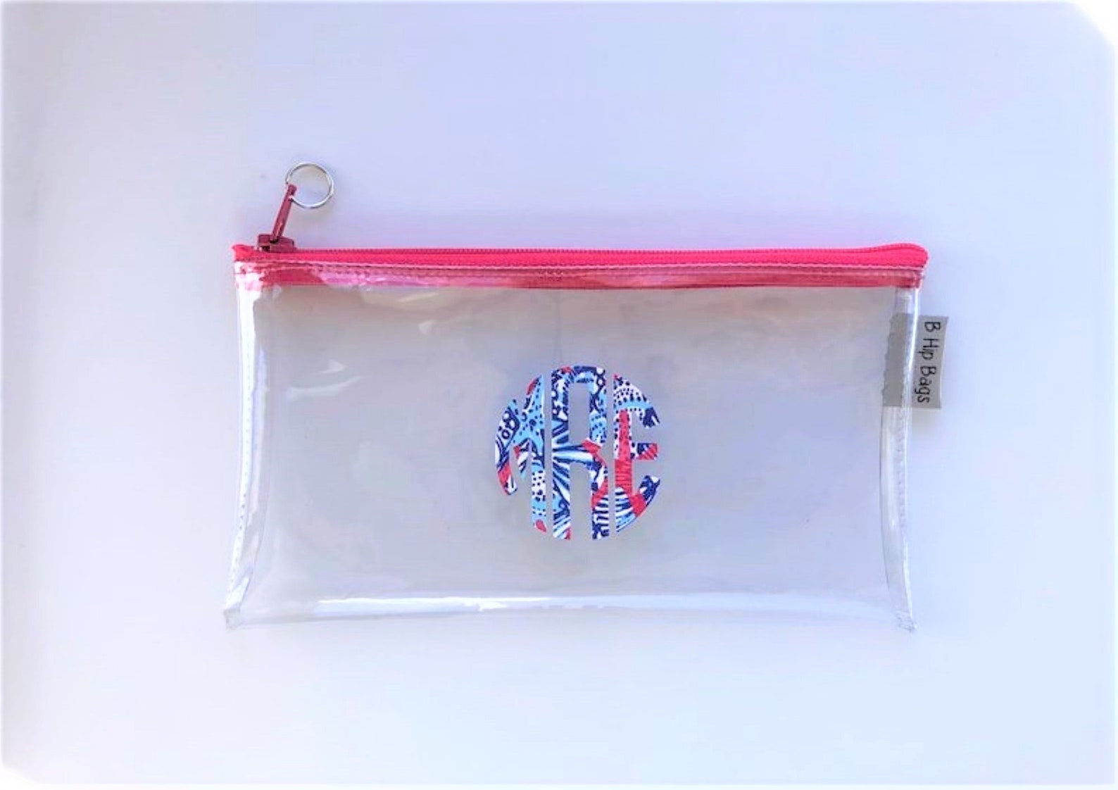 Clear Zip Pouch Organizer Clutch Wallet Vinyl Monogram Phone Etsy