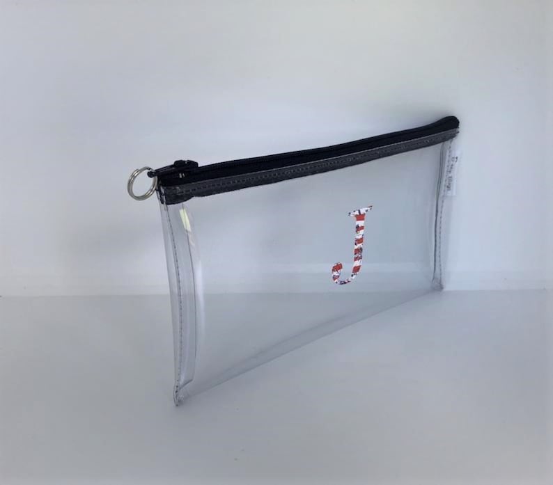 Clear Zip Pouch Organizer Clutch Wallet Vinyl Monogram Phone Etsy