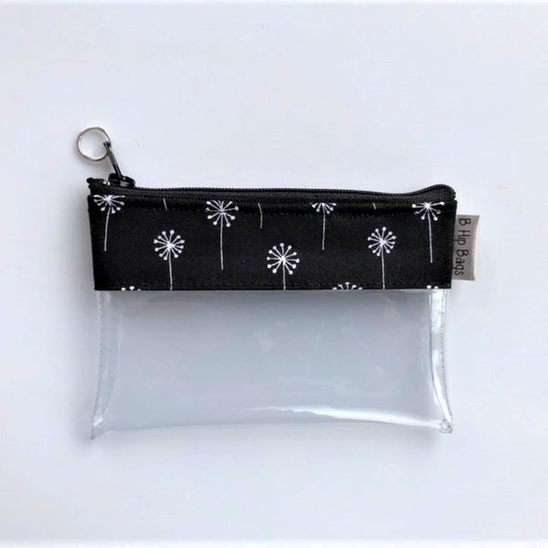 Clear Vinyl Pouch Wallet Coin Purse Earbuds Organizer Bag Rifle Paper Co Floral Dandelion Travel Zipper Cosmetic Make Up Bag