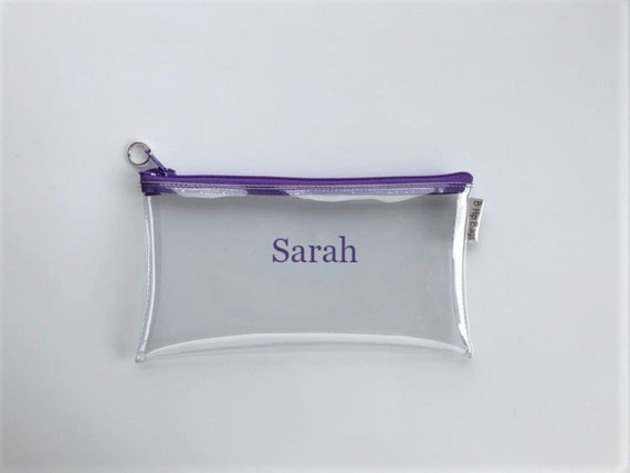 Monogram Clear Vinyl Zip Pouch: Personalized Clutch Organizer