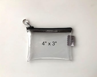Clear Small Mini Zip Bag Pouch 4x3 Gift Card Pouch