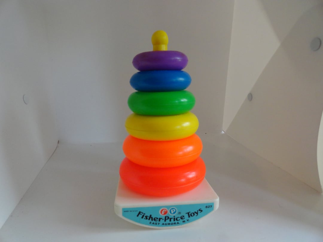 Vintage Fisher-price Rock-a-stack Colorful Toy 627 Plastic Made in East ...