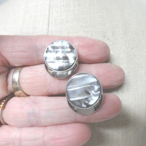 Vintage Swank Abalone Cufflinks Gray Shell Mid Century Men&#39;s Accessory Silver Tone Cuff Links Wedding/Formal Occasion