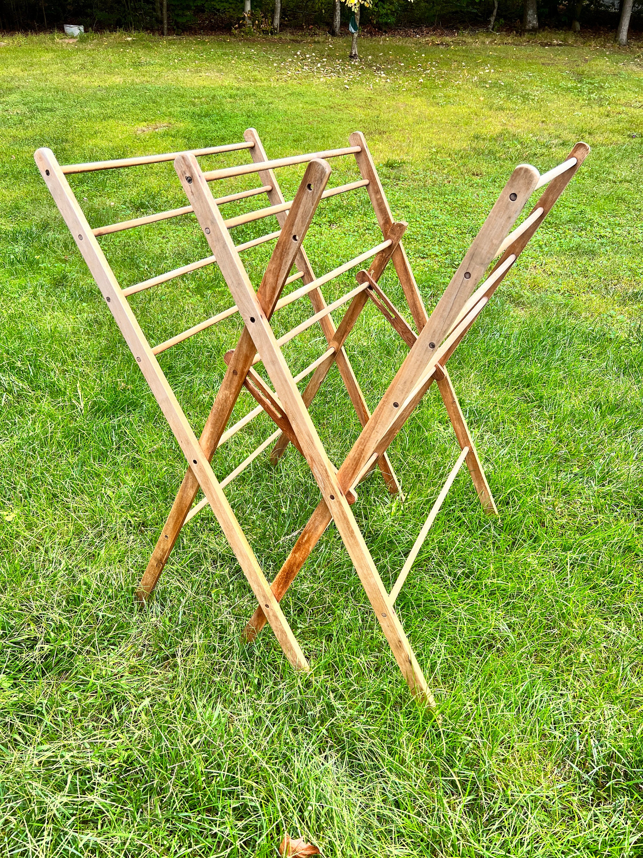 Vintage Wooden Clothes Drying Rack, Large Farmhouse Decor, 1920s-40s - Etsy