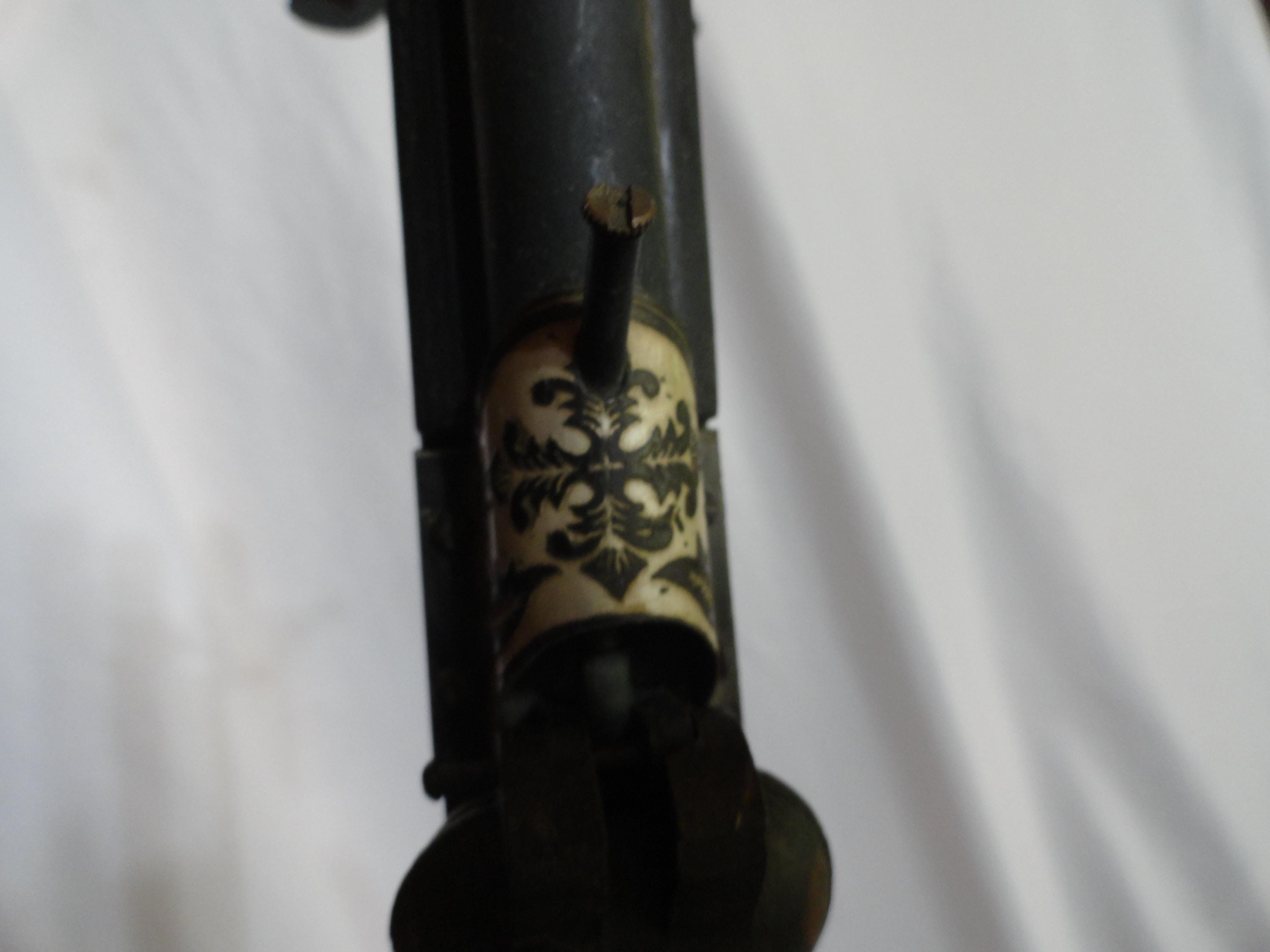 Vintage Flintlock Shape Lighter Wood & Metal Not Perfect