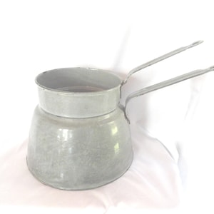 Antique L & G Mfg. Enamel Pan Gray Double Boiler Opal No Lid Ware Enamelware USA Metal Kitchen Farmhouse/Country Home 1890s 1900s