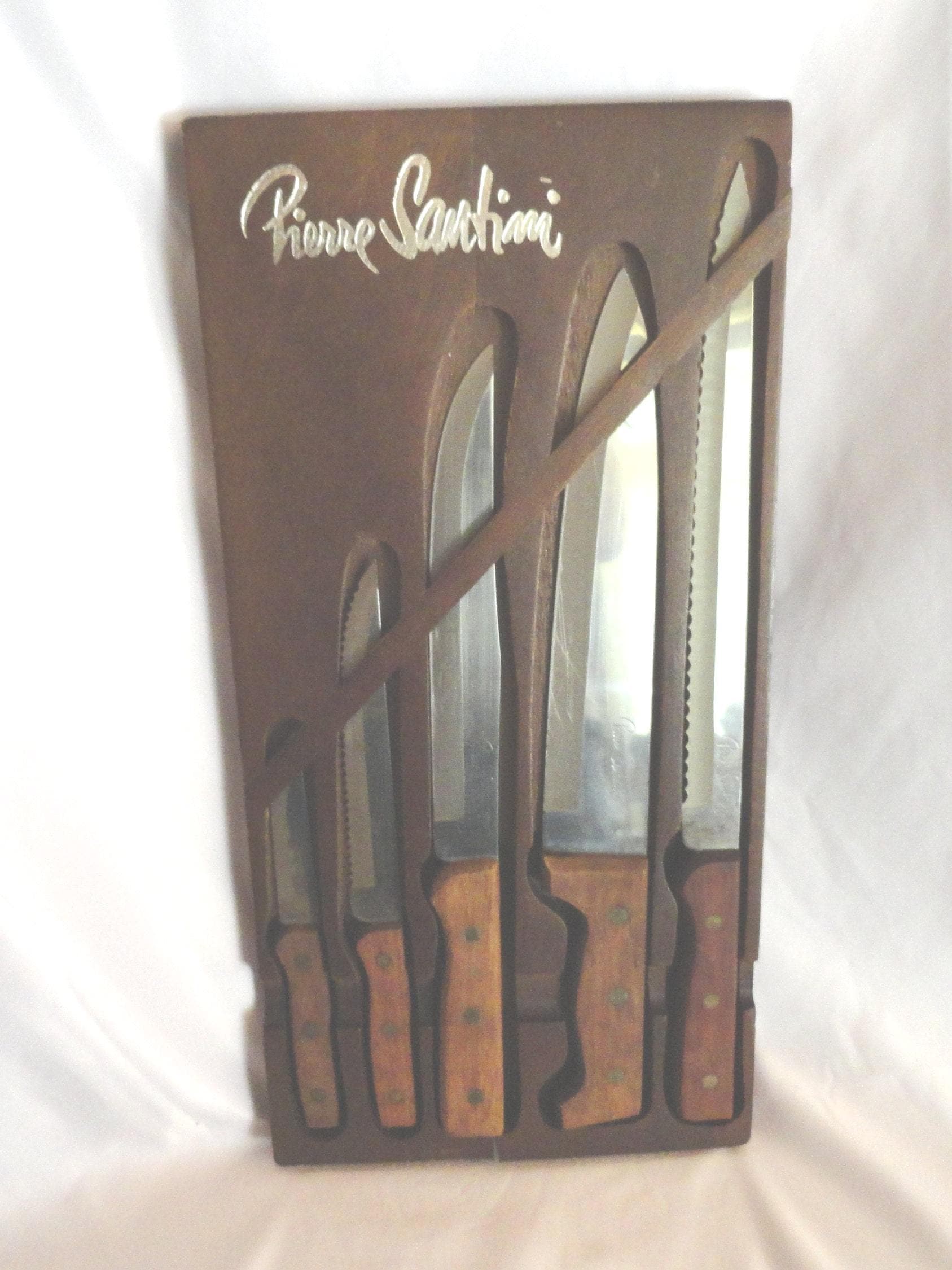 K*i様 ヴィンテージ 手彫り 木製 盾 セット カレッジ・ユニバーシティシリー Vintage Pierre Santini Cutlery Set Japan Stainless Steel Set With