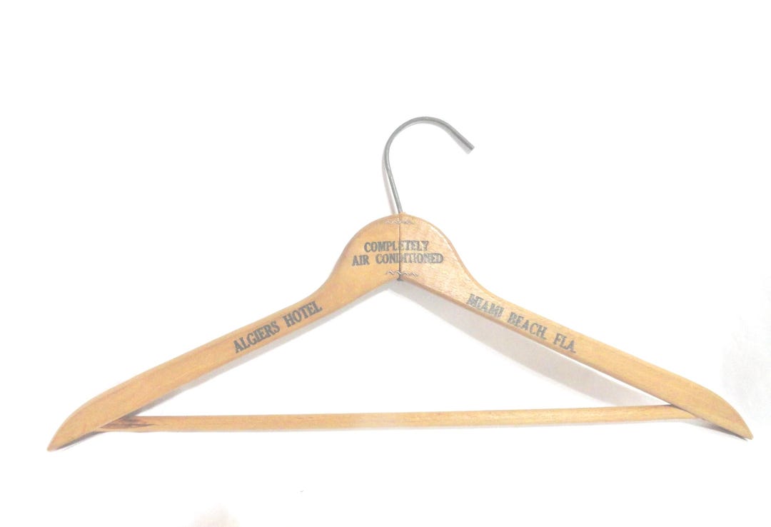 Vintage Wooden Clothes Hanger, Miami Beach Hotel, Display, 1940s
