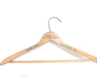 Vintage Wooden Clothes Hanger, Miami Beach Hotel, Display, 1940s