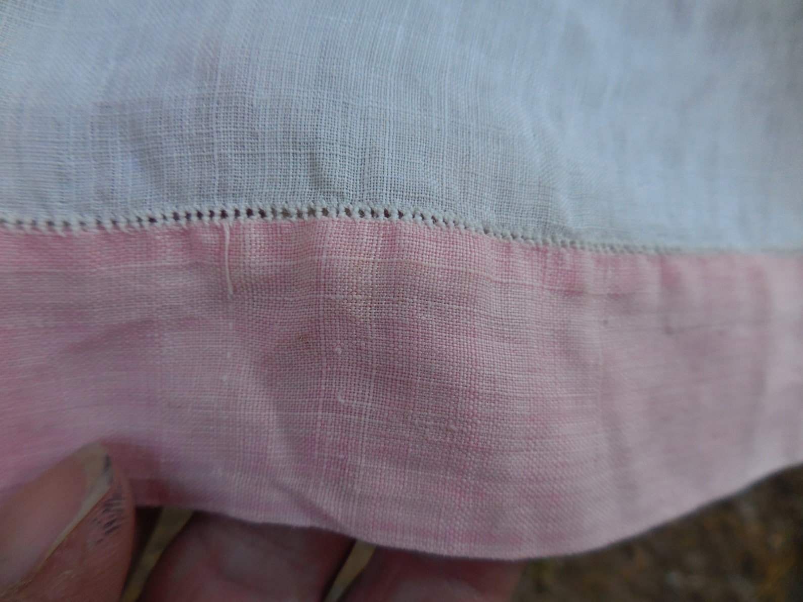 Vintage White Linen With Pink Trim Guest Towel Shabby Chic Etsy