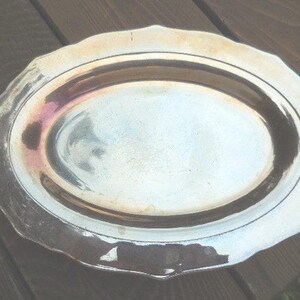 Vintage Orange Carnival Glass Platter, Marigold Normandie Pattern, 1930s-40s
