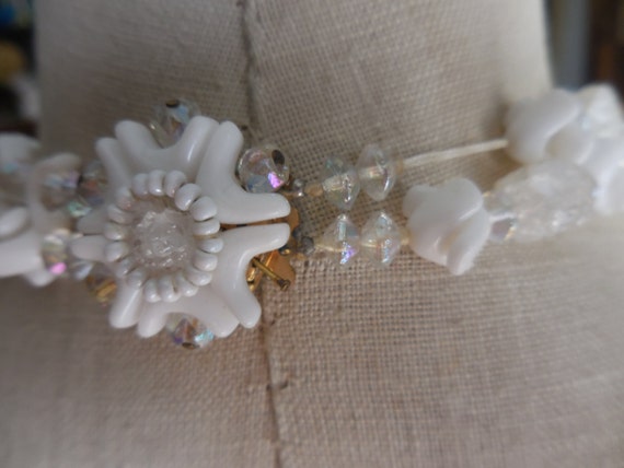 Vintage Women's W. Germany White Glass Beaded Nec… - image 4