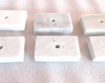 Vintage Marble Base for Trophy, Lamp, Crafting Project, Center Hole, Made in Italy, Rectangle