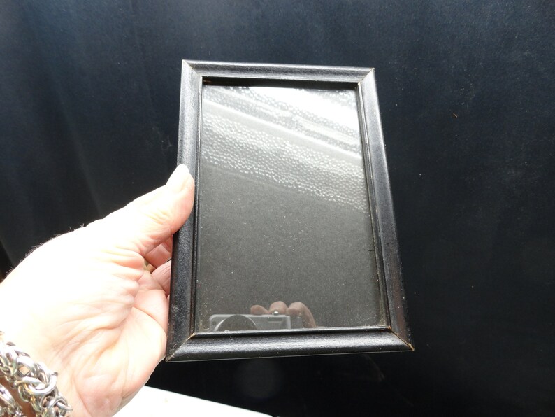Vintage 1940s to 1950s Small Black Wooden PicturePhoto Frame Vertical Hang Home Decor Wall Frame